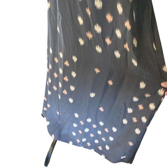 Parker Gray and Cream Patterned silk Maxi Dress XS Ikat dot boho summer - Picture 7 of 9